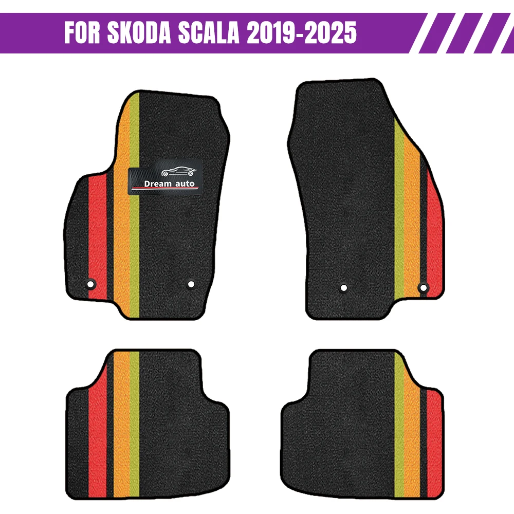 

Custom Car Floor Mats For Skoda Scala 2019-2025 Waterproof Auto Carpets Foot Coche Accessorie