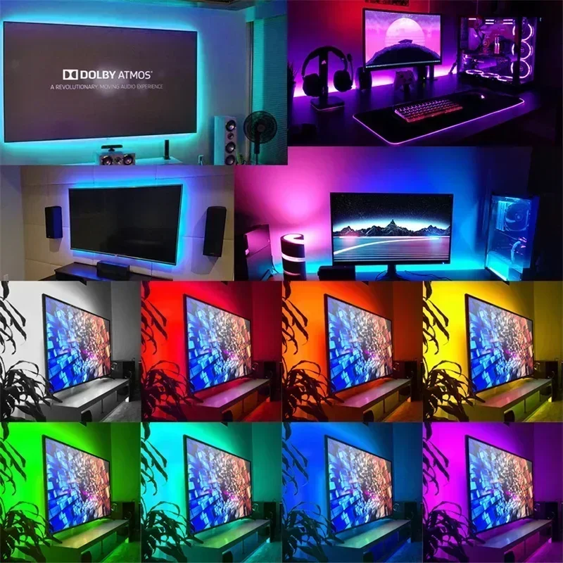 أضواء حبل النيون Led مع 24 مفاتيح التحكم عن بعد، أضواء حبل Led مرنة، أضواء النيون RGB، أضواء شريط النيون Led للألعاب لغرفة النوم