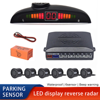 Car LED Parking Sensor Kit 6 Sensors 22mm Reverse Radar Sound Alert Indicator System Voice alarm Reverse Radar