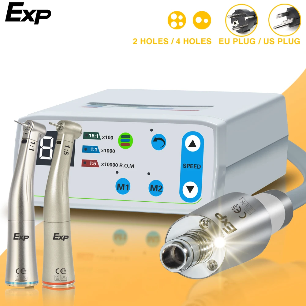 Exp Dental Brushless Led Micro Motor Electric Machine Set Internal Water Spray E-type Contra Angle Handpiece Clinical Equipment