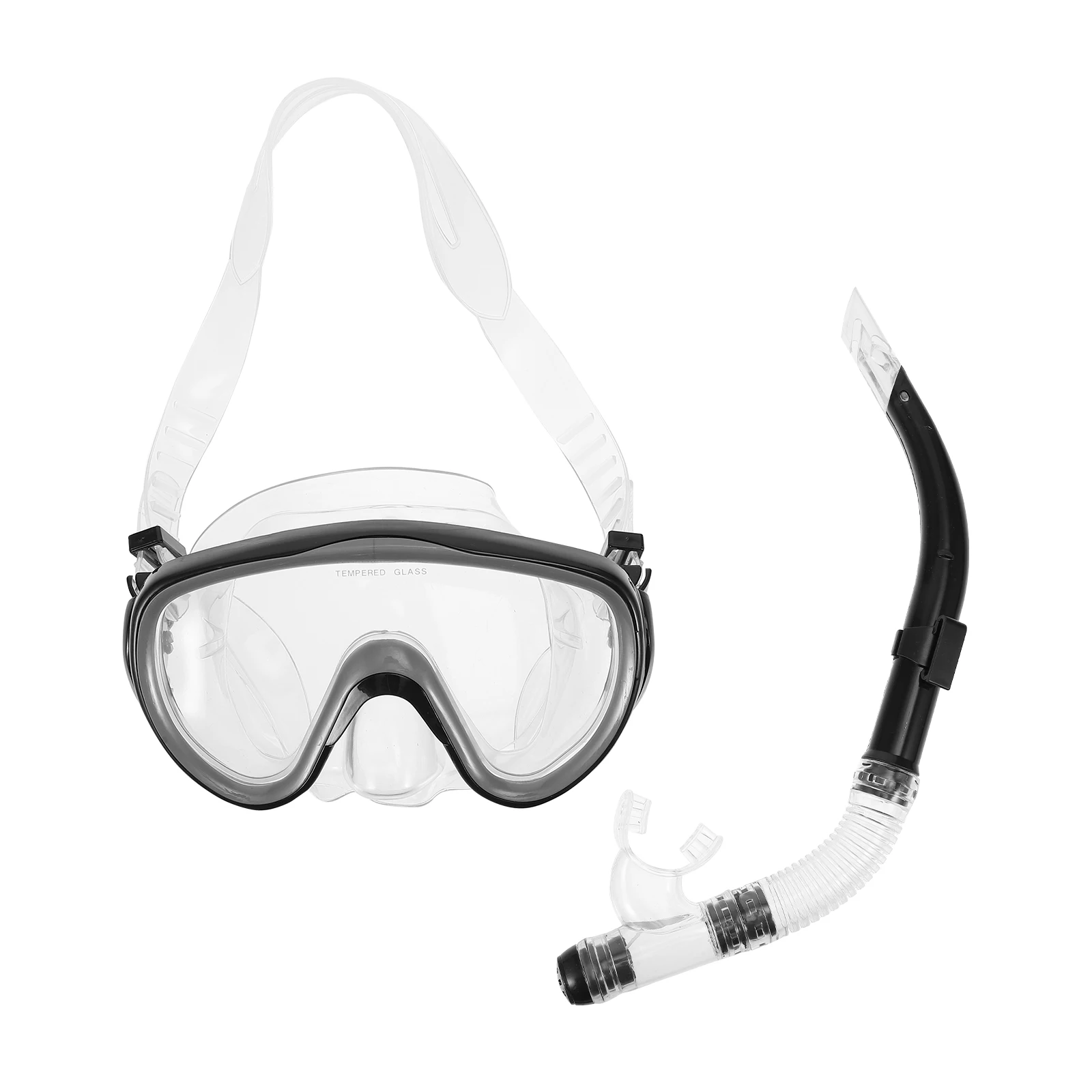 

PVC Snorkeling Mask Dive Masks Set Tempered Glass Anti-Fog Adult Black Scuba Child Water Sports Underwater Breathing Tube