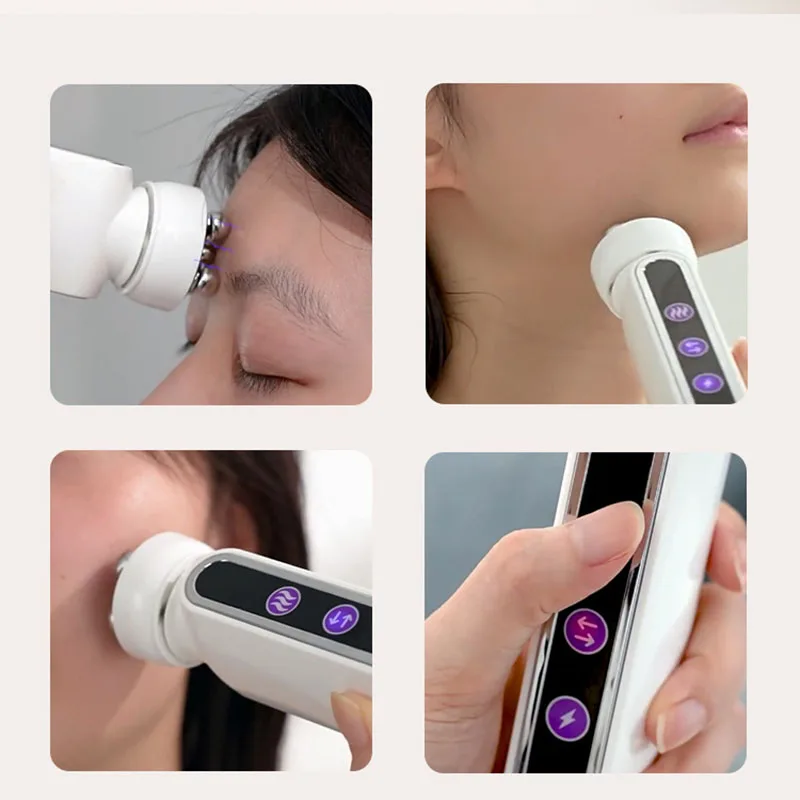 Riscaldamento RF 3in1 EMS viso 360 °   Massaggiatore a rulli Massaggiatore a rulli per lifting facciale Ringiovanimento della pelle Stringere lo strumento di bellezza