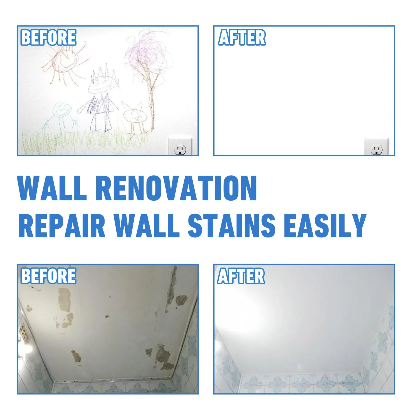 Wall Repair Spray Wall Crack Peeling Repair Mold Spot Stain Remover Interior Refurbishment Paint Waterproof Wall Mending Agent