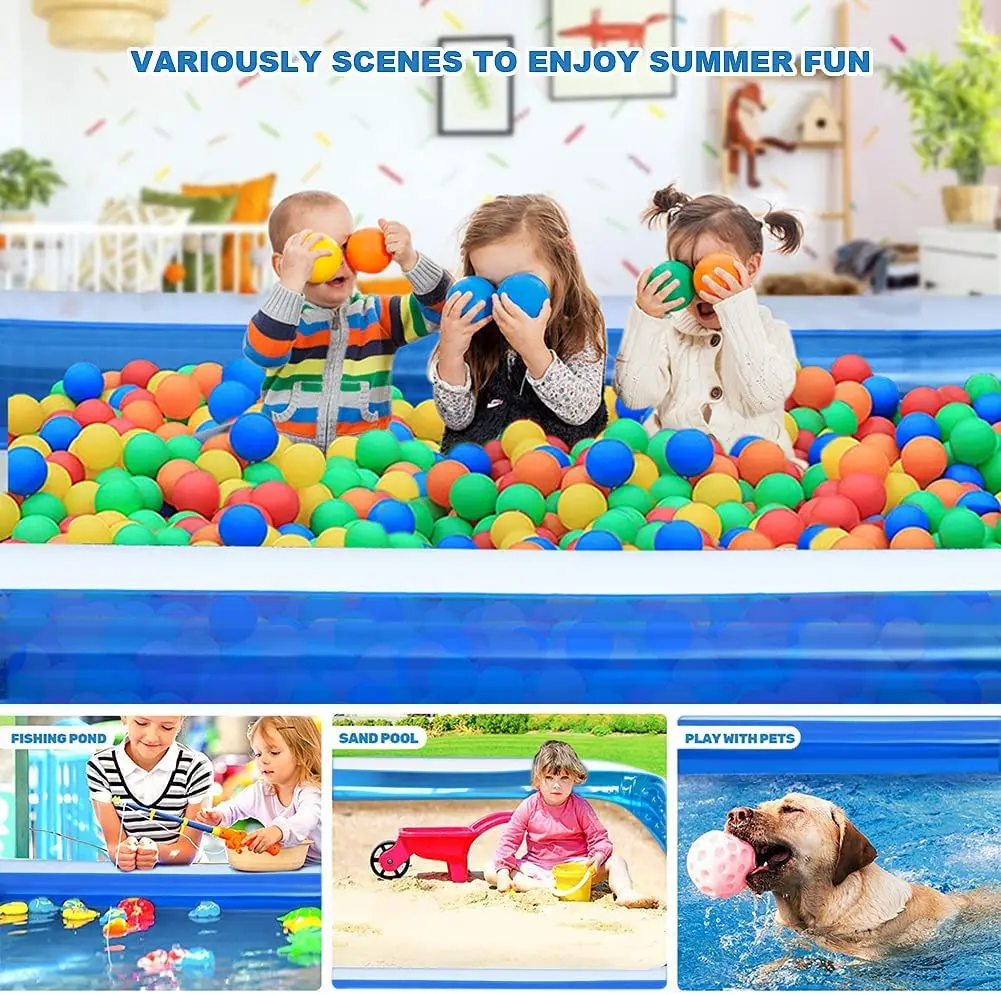 Inflatable Swimming Pool 2m/2.6m/ 3.05m Adults Kids Pools Bathing Tub Summer Outdoor Indoor Bathtub Water Pool Family Party Toy