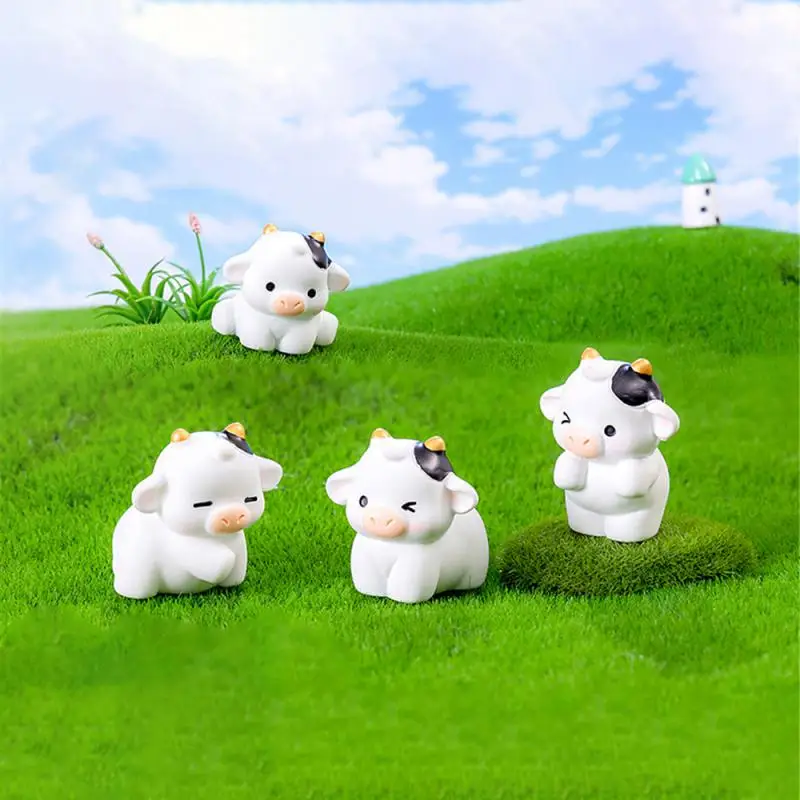 زخرفة ذات نطاق صغير للوحة قيادة السيارة على سطح الطاولة مع صندوق أعمى لتمثال بقرة الثور الصغير الشجاع المبتكر