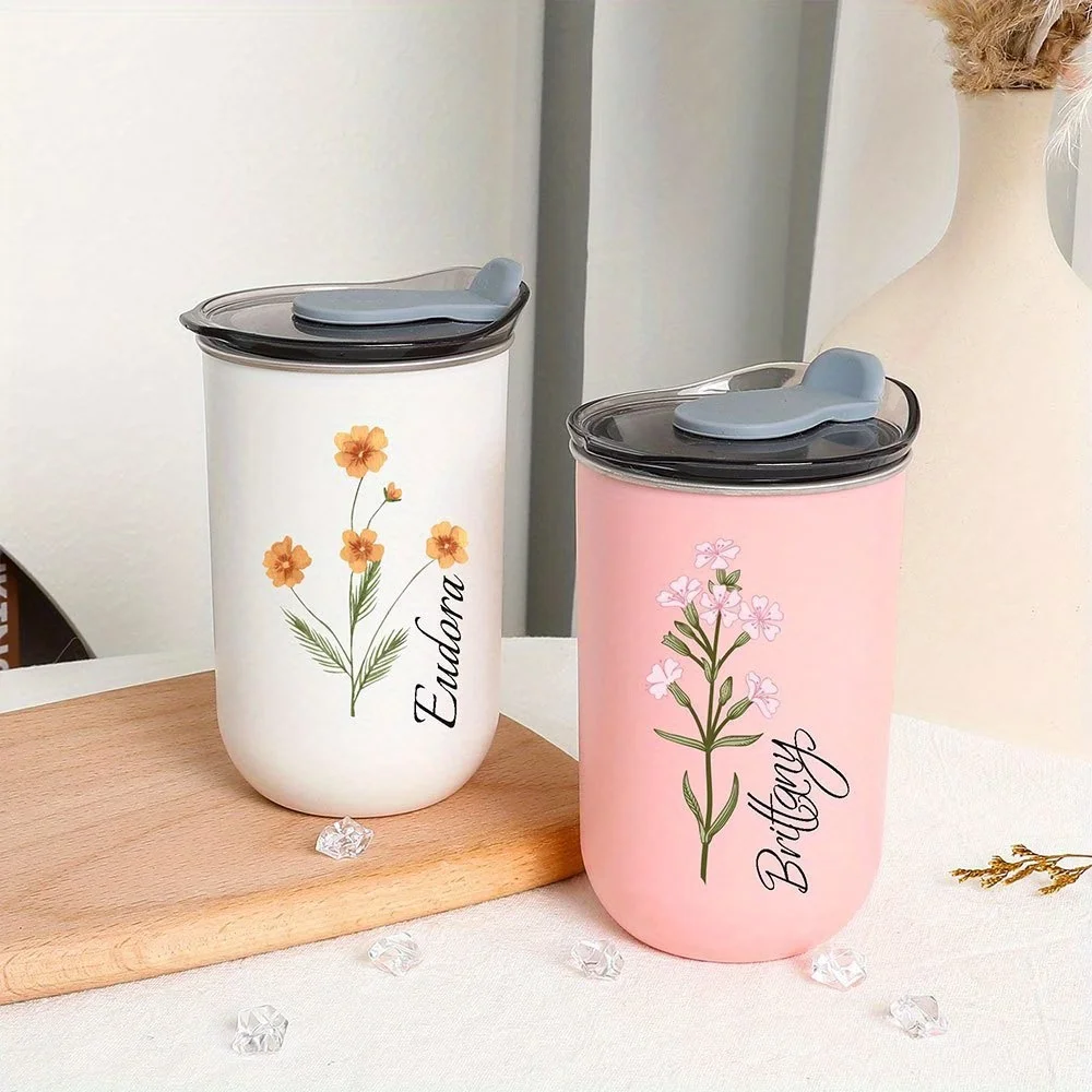 Coffee Equipment With Name - Tazas florales personalizadas para cumpleaños, tazas