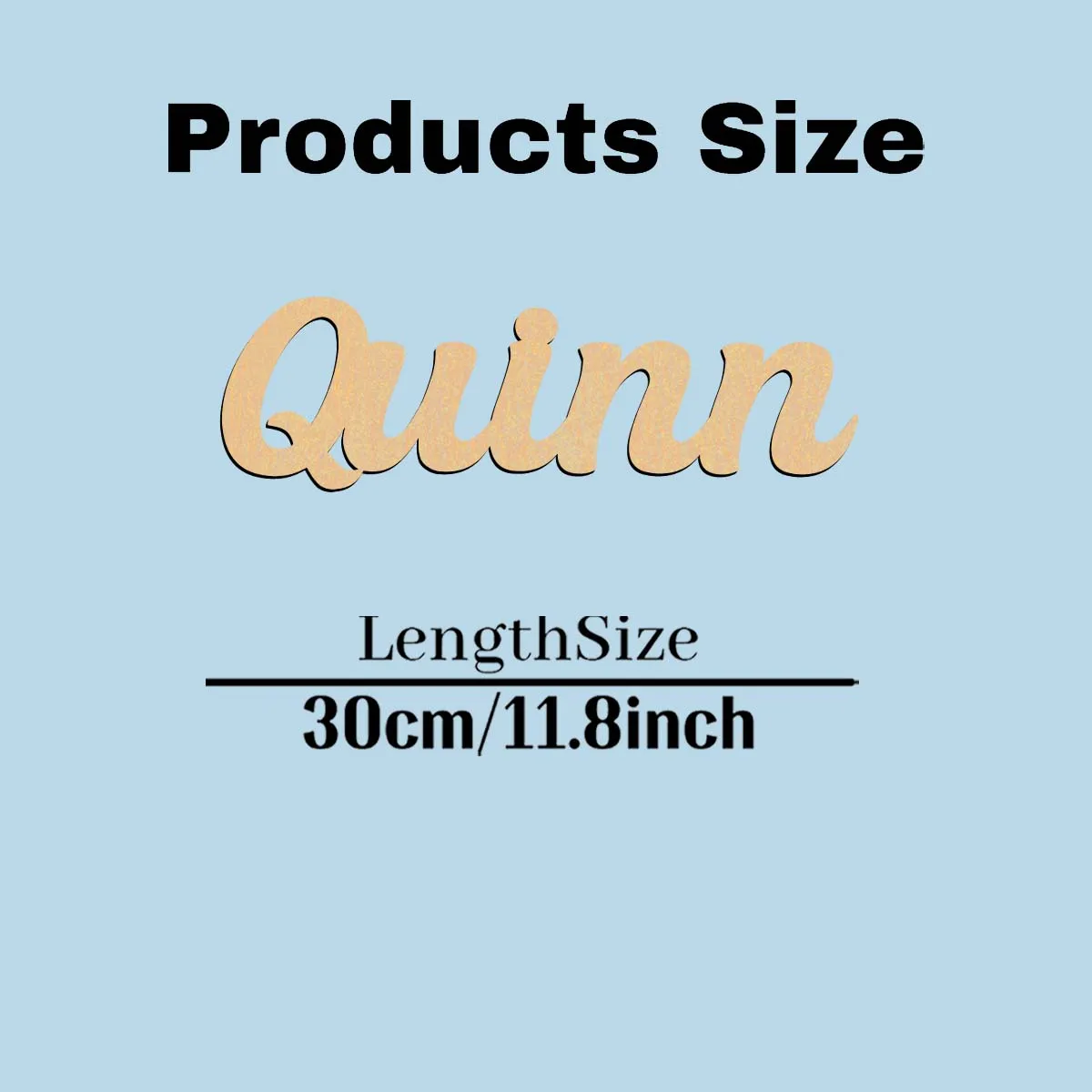 1pc Colorful Quinn example Custom Name Wood Material Wooden Sign Laser-Cut Sign Handcrafted with Elegant Cursive Lettering