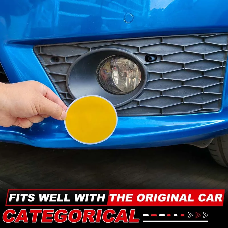 

metyoucar For SEAT Leon MK2 2008-2012 PVC Yellow Car Front Fog Lights Film Trim Sticker Car Accessories