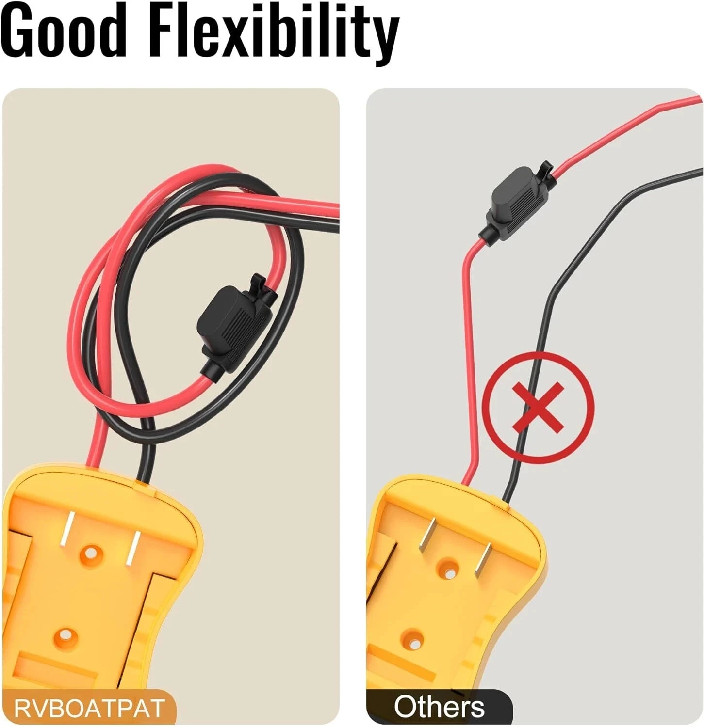 Power Wheels Adapter for Dewalt 20V Battery Adapter with Switch Fuse & Wire Terminals 12AWG Wire DIY Ride On Truck RC Car Toys