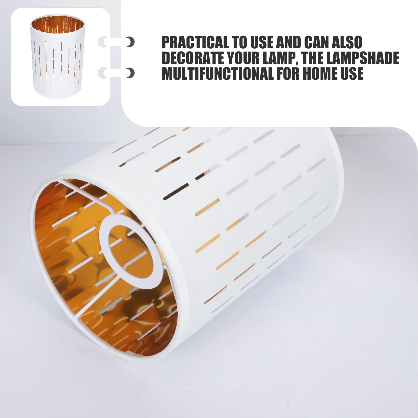 

1PC Hollow Round Lampshade White Gold Metal Cloth E27 Bedroom Living Room Study Decorative Light Cover Dust Proof Soft