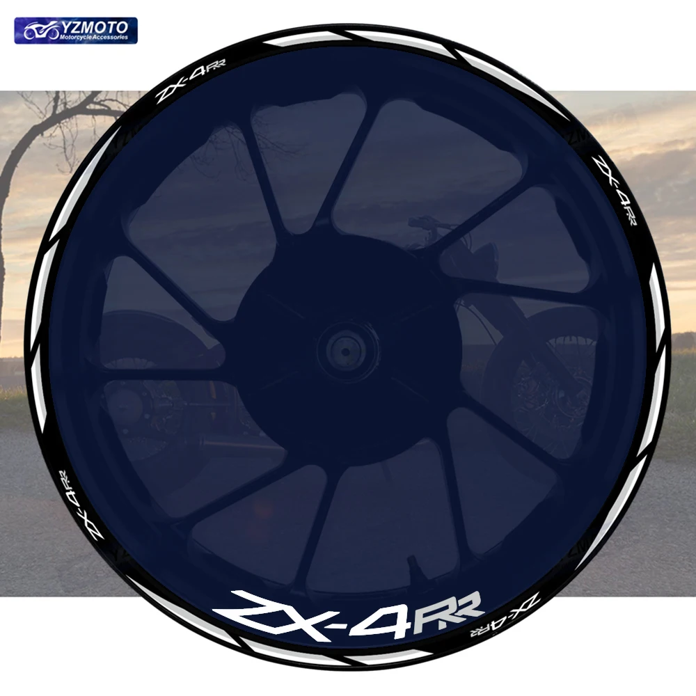 

Для ZX-4RR ZX 4RR мотоциклетные гоночные 17-дюймовые передние и задние ступицы колеса, водонепроницаемая наклейка, светоотражающий обод, декоративные наклейки