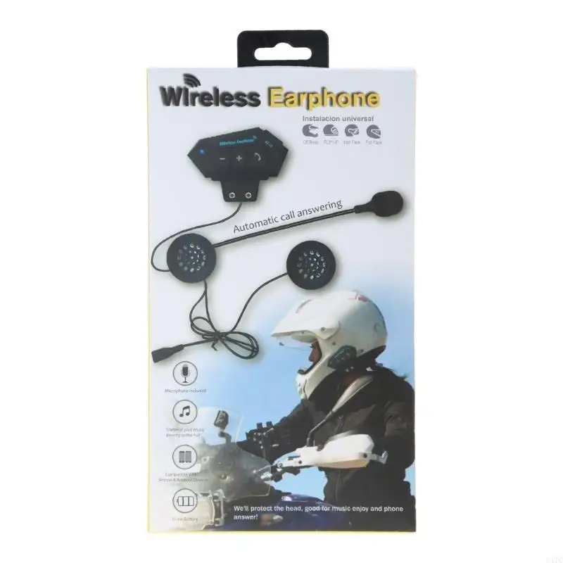 

547C Bluetooth-compatible Motorcycle Helmet Intercom Headset Interphone Communicator