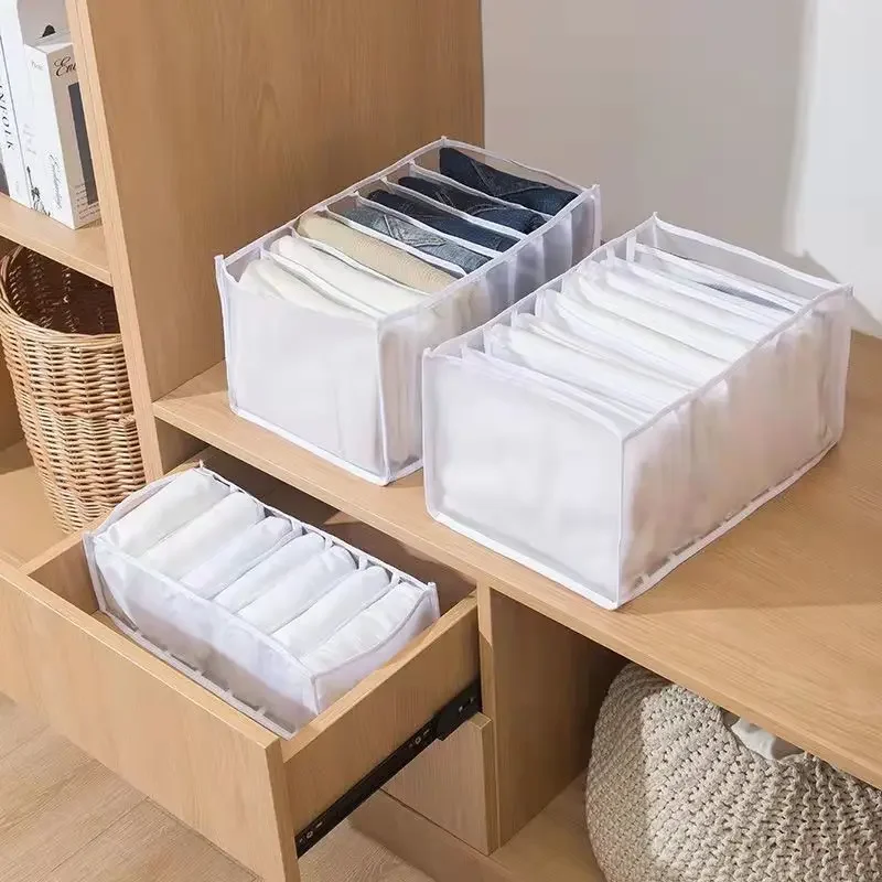 

Sweater Clothes Storage Grid Boxes Student Dormitory Wardrobe Closet Drawer Organizer T-shirt Pants Clothing Separation Box