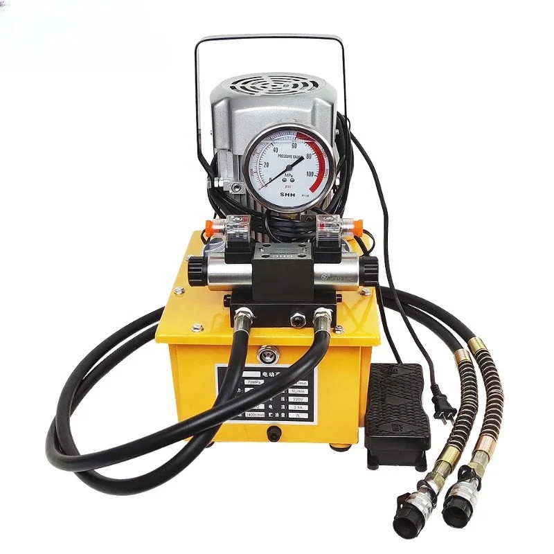 DB075-D2 Double Action pedal switch control 220V / 380V 700 Bar Electric Hydraulic Oil Pump