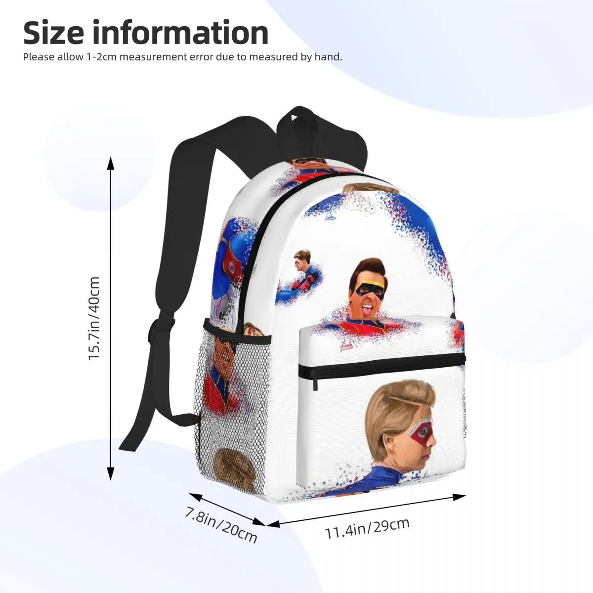 Captain Man And Kid Henry Danger Drawing Student Backpack School Bag Hiking Travel Daypack for Boys Girls Bookbag Shoulder Bags