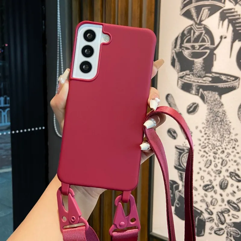 Schutzhülle mit Trageriemen für Samsung Galaxy A54 A36 A17 A55 A16 S24 Ultra S26 S23 FE S25 Plus, Schulter-Crossbody-Lanyard-Halsband, Silikonhülle – Detail 11
