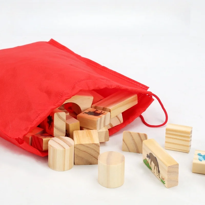 Holz-DIY-Puzzle-Blöcke für Jungen und Mädchen, Montessori-Stapelblöcke, buntes pädagogisches kreatives Spielzeug, Aufklärung, Denken