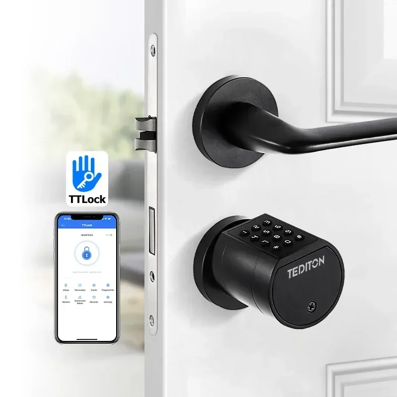 

Ttlock Waterproof Home European Password Finger Print Digital Electronic Smart Door Lock Handle Cylinder With Key