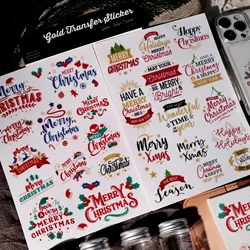 2 Sheet RUB ON Crystal Christmas Phrase Stickers Junk Journal Colorful Craft Transfer Stickers DIY Album Scrapbooking Sticker