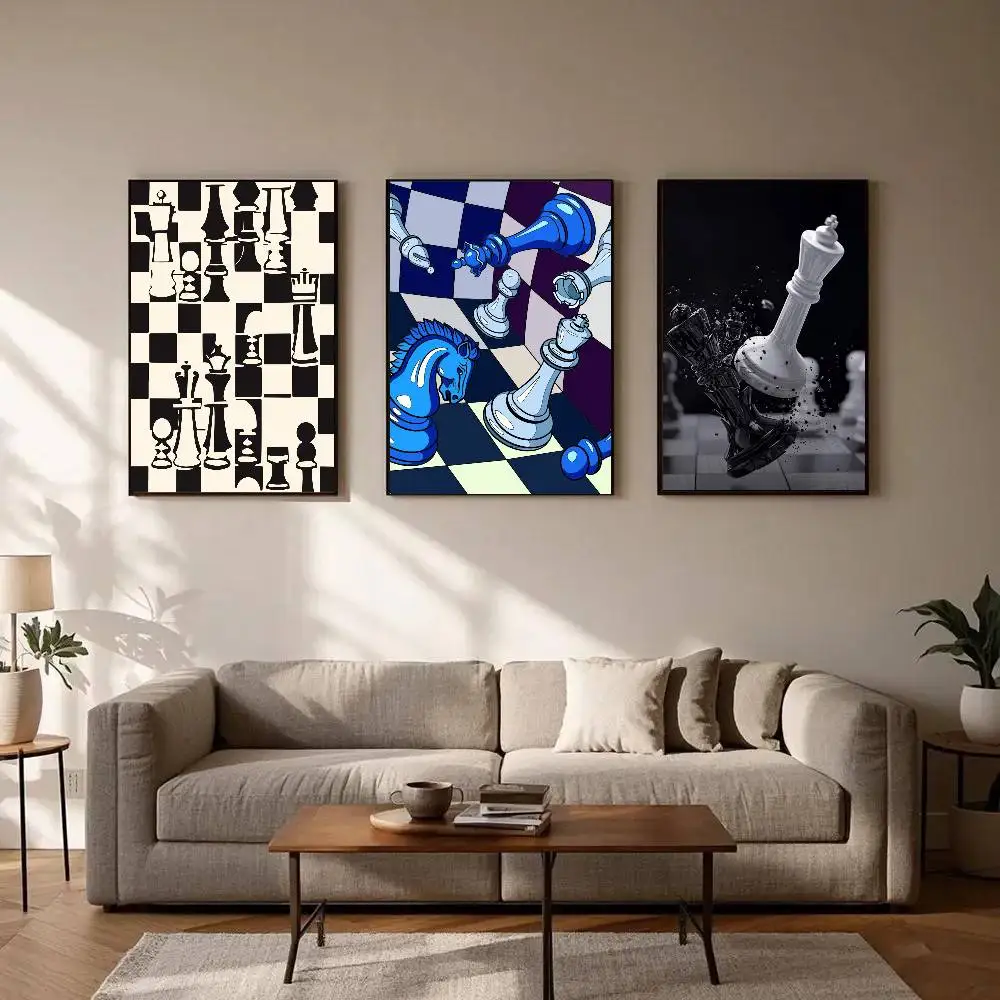 Chess Poster Art Sticky Wall Waterproof Home Living Room Bedroom Bar Aesthetic Decoration