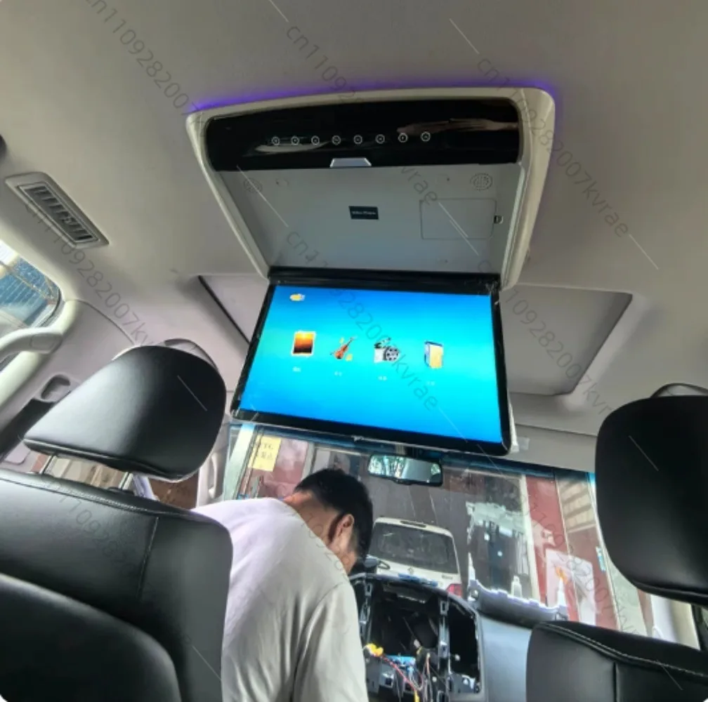 Suitable for Car Monitor Smart Digital 14 Inch TV HDMI Ceiling Car Roof Mounted Display 1080P MP5 Cars Multimedia Video Player
