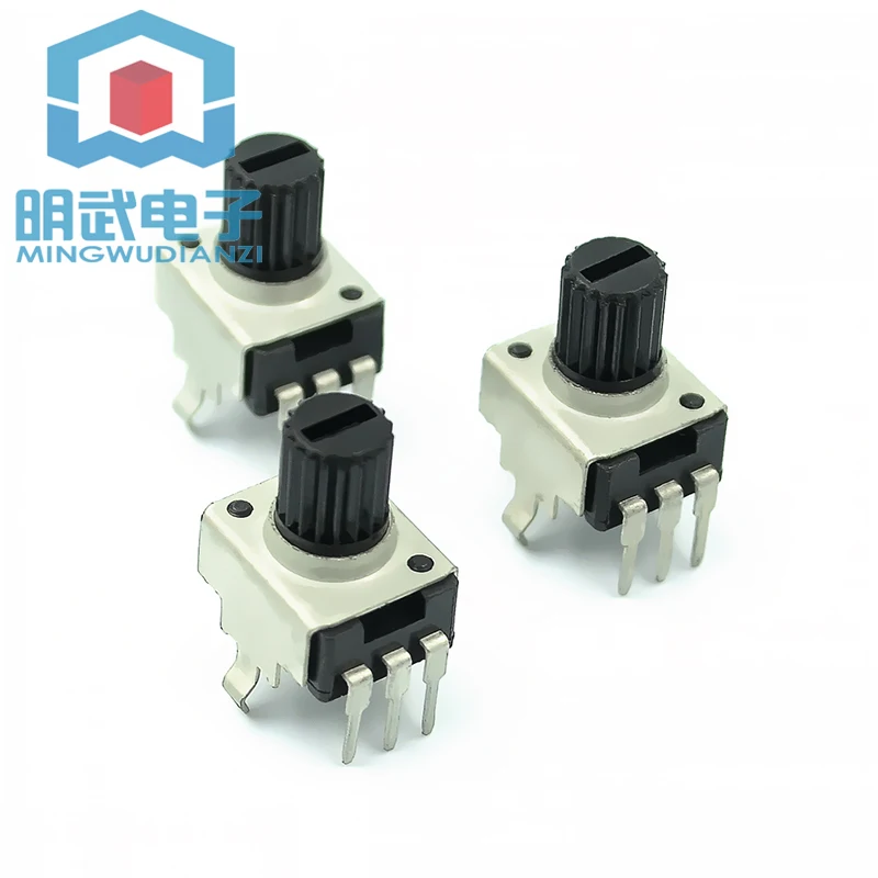 RV09 Type Horizontal Adjustable Potentiometer Resistance 0932-B103-Y15 Short Handle Pull Flower Shaft B10K