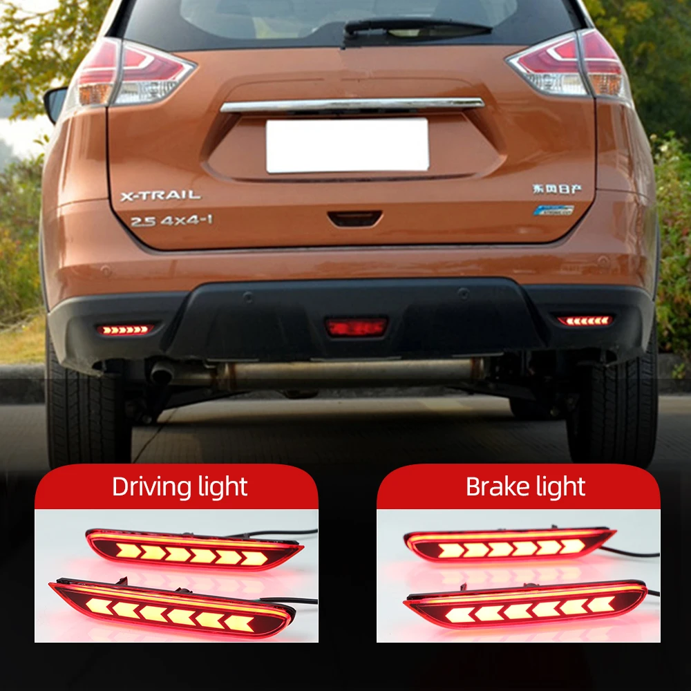 For Nissan Qashqai X-trail Teana Altima Led Brake Light For Infiniti Q50 Q70 QX30 QX80 Rear bumper Reflector Driving Fog Lamp