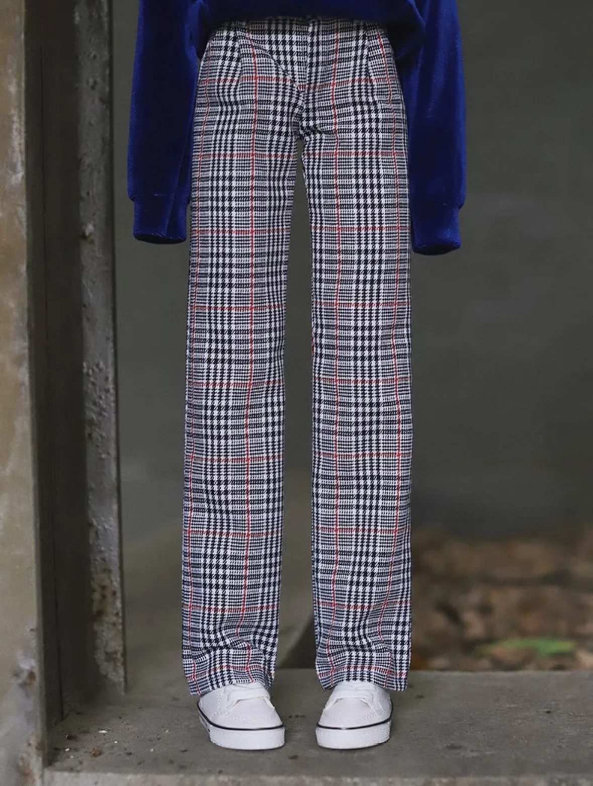 A22 enfants jouet fait à la main 1/3 1/4 oncle ID75 vêtements de poupée BJD/SD accessoires de poupée décontracté ample plaid pantalon à jambes larges 1 pièces