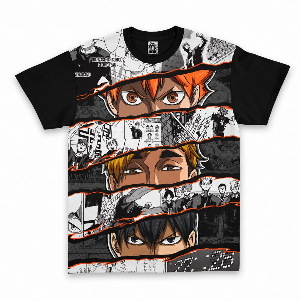 Volleyball Boys Hyuga Shoyo, Miya Yuu, and Eizan Feixiong Men and Women's Short Sleeved Anime Manga Street Role-playing Tops