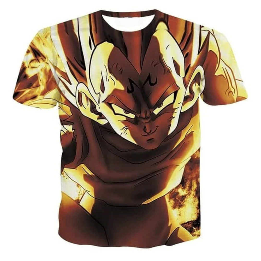 

Japanese Anime Dragon Ball Z 3d Printed Dope Majin Vegeta Grin Yellow Aura T-Shirt Fashion Kids Adults Cosplay Tops Clothing