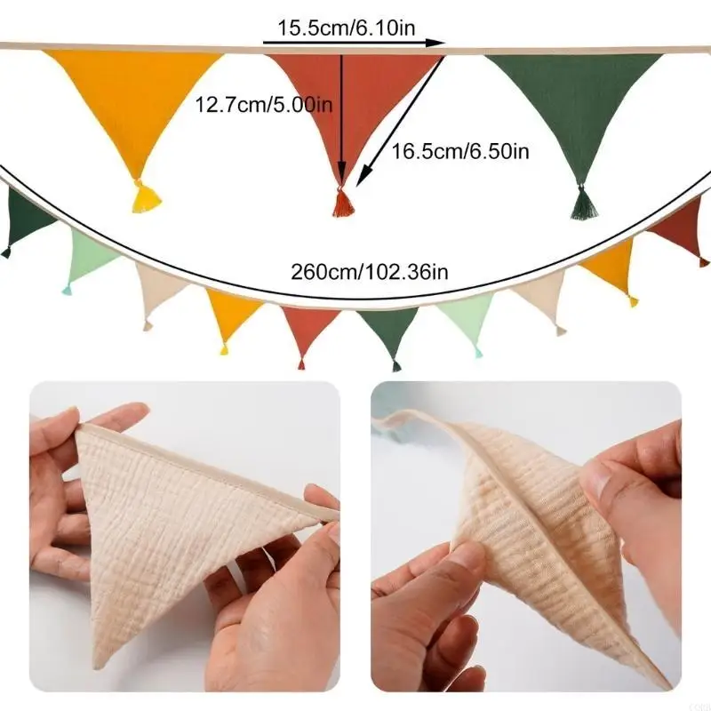 Corb baby bed cot factling flags muslin cotton garland kids decoration decoration