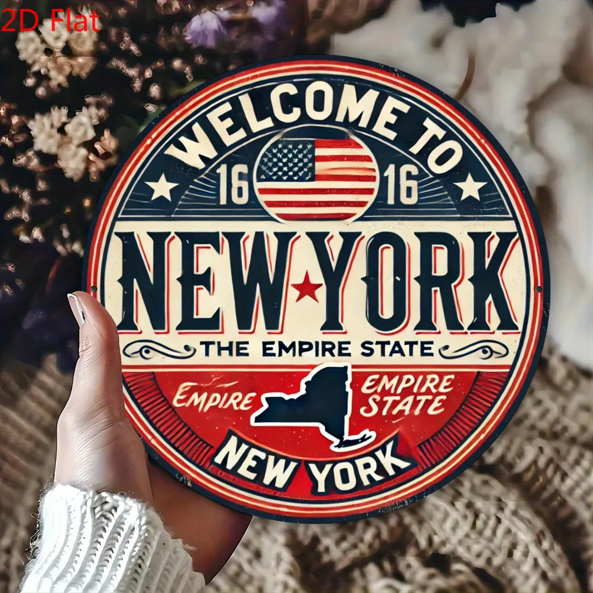 Welcome to New York Vintage Metal Sign - Retro Wall Decor for Man Cave, Home, Bar, Cafe, Garage & Patio, Perfect for Room Decor
