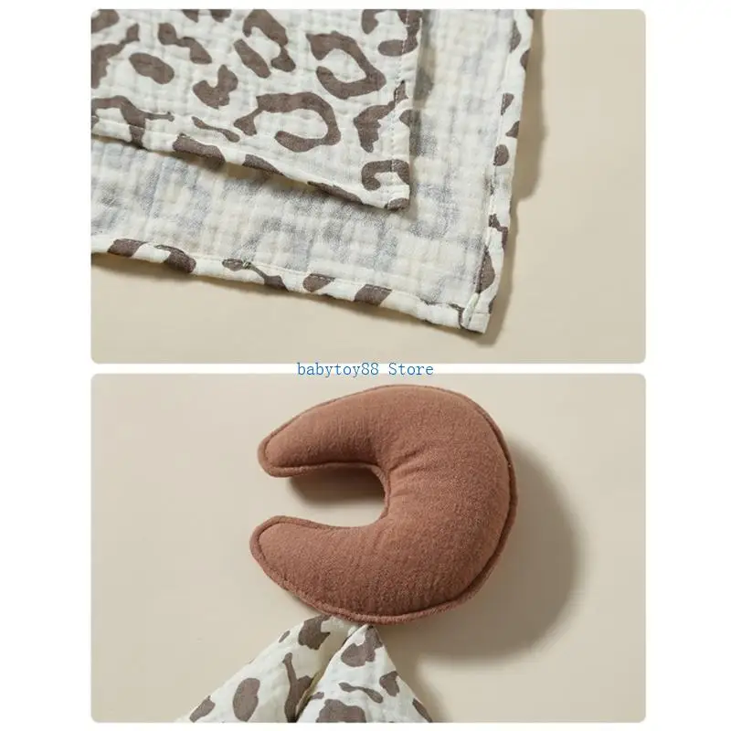 

Y4UD Infant Soothe Towel Mood Appease Bib Rattle Teether Security Blanket for Baby Unisex Multiuse Handkerchief for Newborn