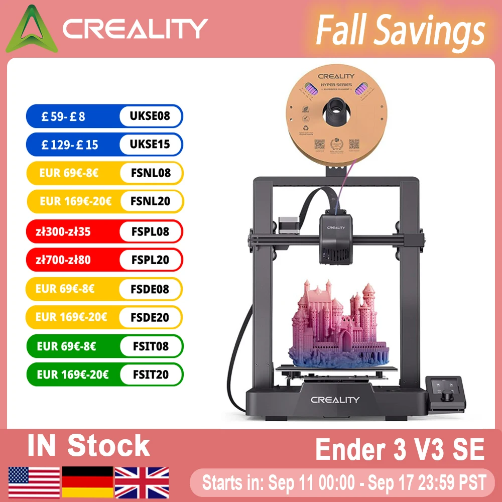 CREALITY Ender-3 V3 SE 3D-Drucker Sprite Direct Extrusion IU-Display Automatische Nivellierung Dual Z-Achse 3D-Drucker Creality Ender-3 V3 SE