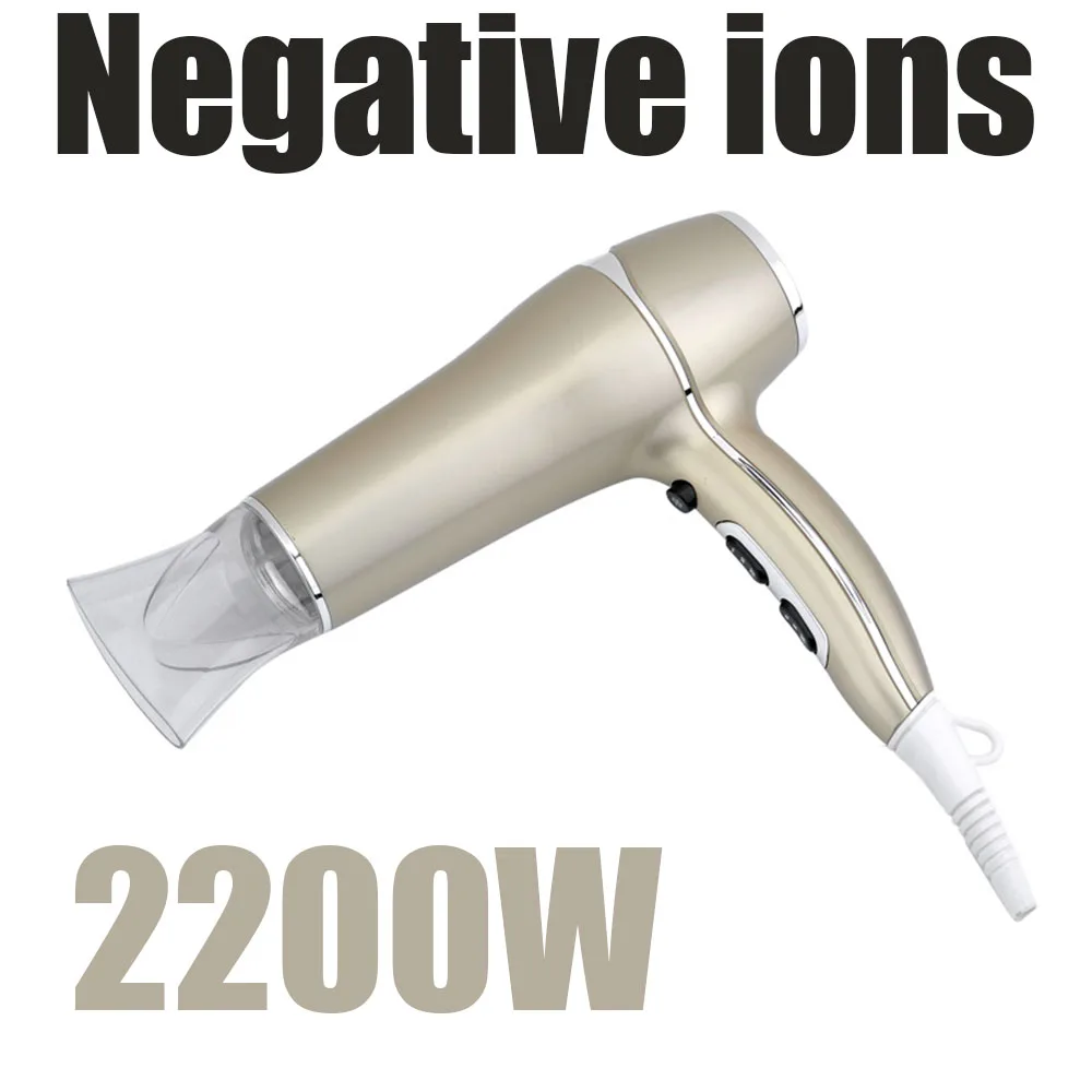 

2200W Anion Hair Dryer Professional Salon Hot and Cold Air Blowdryer with Air Collecting Nozzle 3 Speed 3 Heat Setting Low Noise