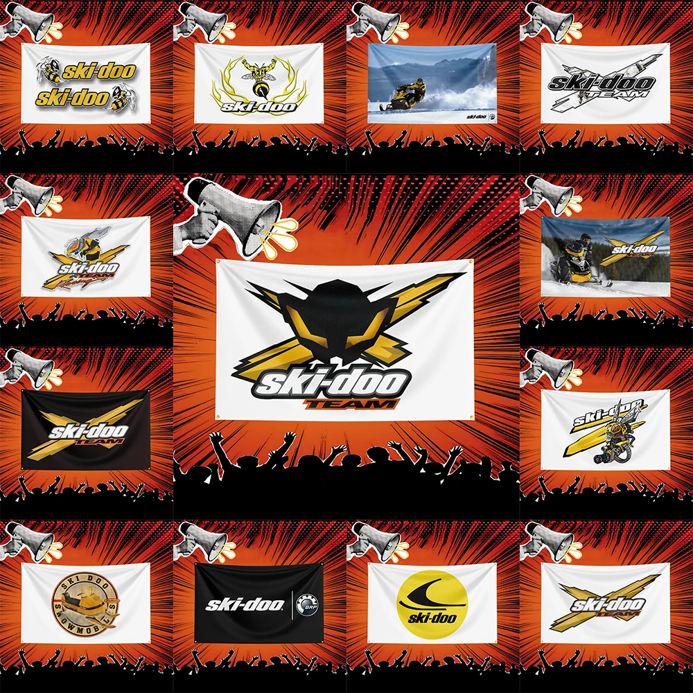 BRP SKI DOO Motorcycle Flag  Polyester Banner For Garage Man Cave Wall Decor Biker Gift