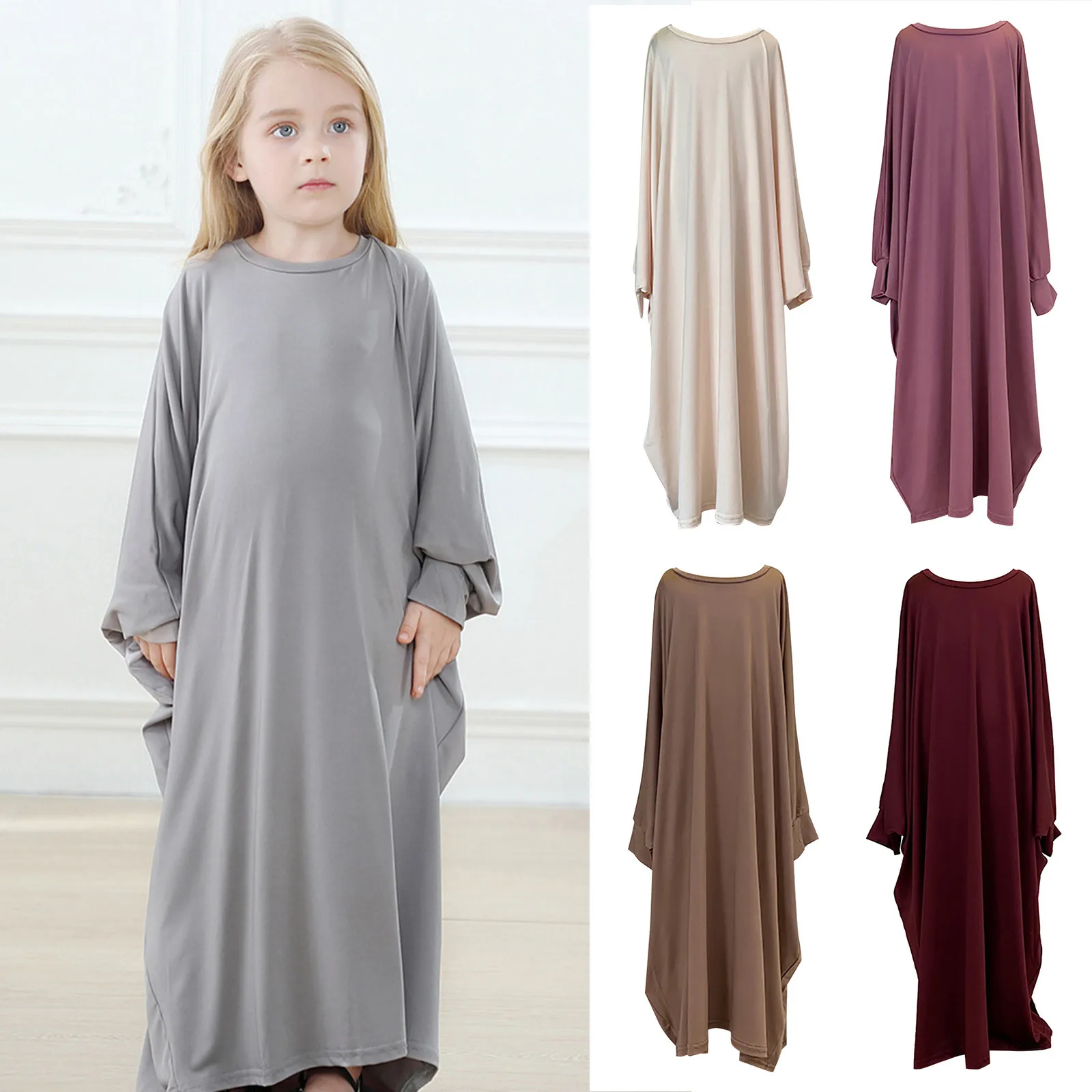 Child Girl Musulman Eid Mubarak Vestidos Abaya Dubai Muslim Dress Turkey Dresses Abayas For Kids Islam Clothing Robe Gown Caftan