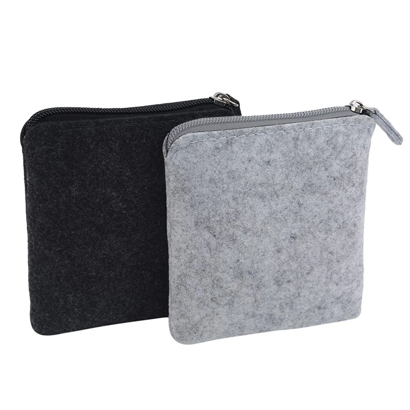 Fashion Ladies Cute Felt Mini Wallet Card Key Card Holder Organizer Zipper Coin Purse Small Handbag Bag Portable Money Bag