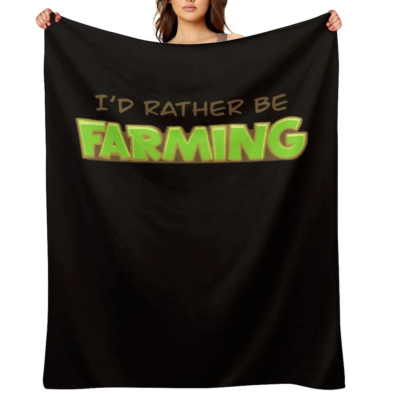 

I’d rather be farming Throw Blanket Picnic Summer christmas gifts halloween Blankets