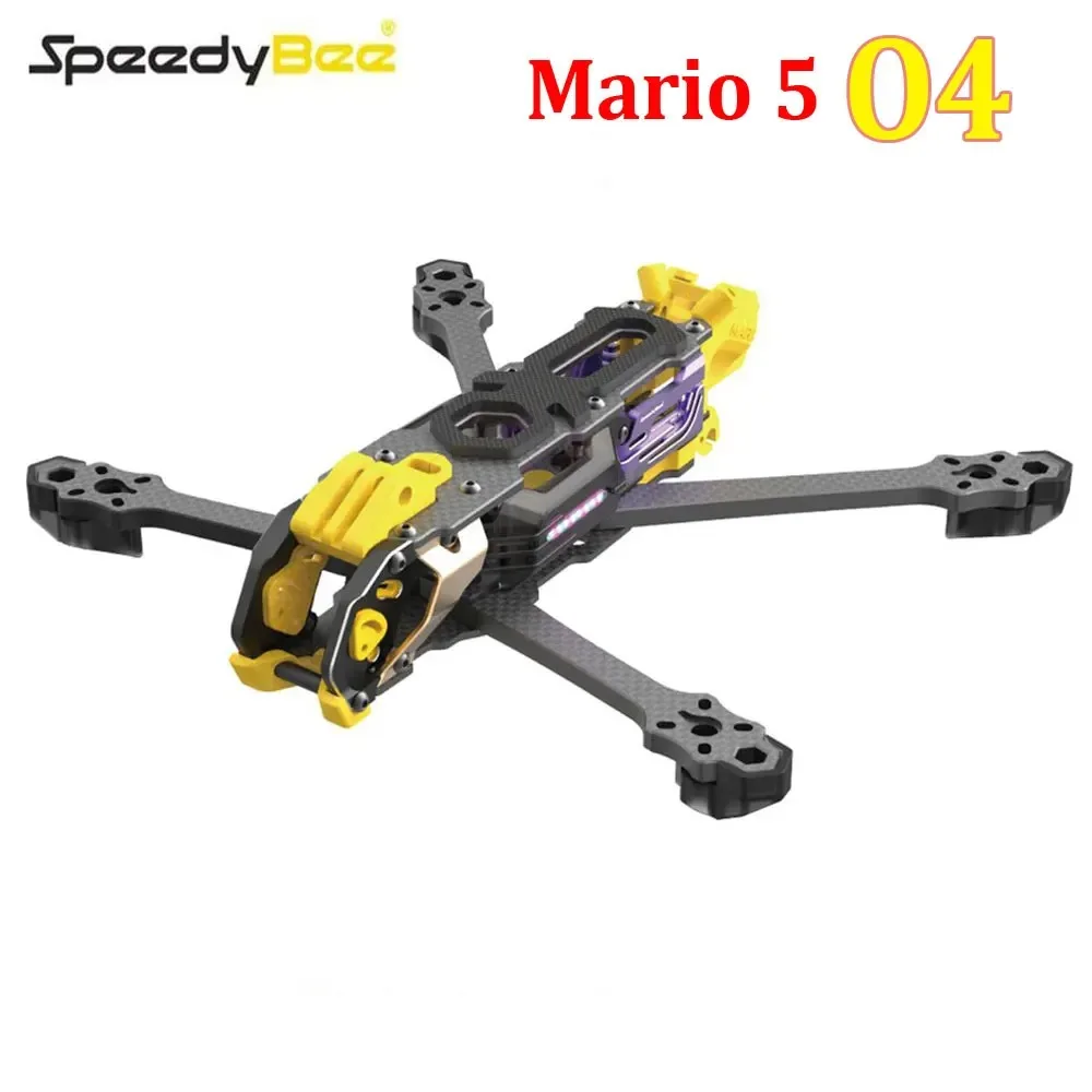 SpeedyBee Mario 5 O4 Kit de estrutura para drone de corrida RC Placa de fibra de carbono FPV Freestyle DC XH versão