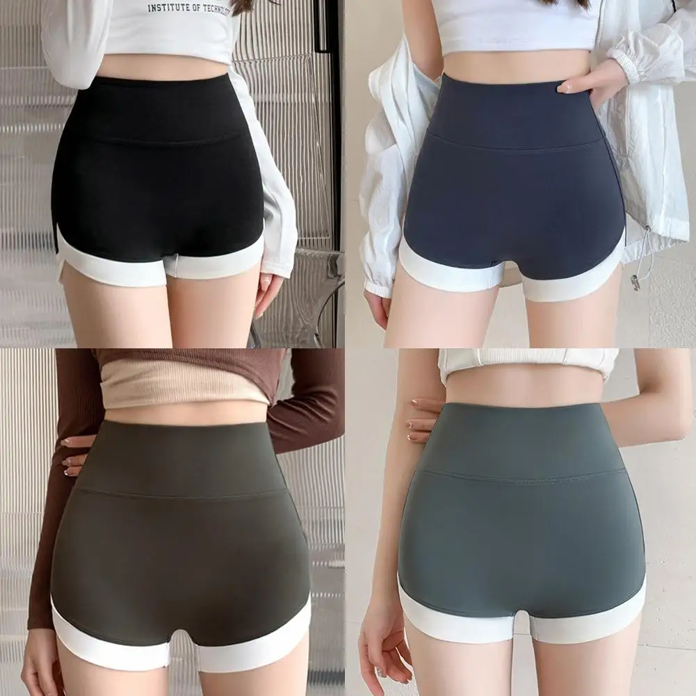 Two-tone Sports Shorts For Women For Summer Wear, High Waist, Tummy-lifting And Hip-lifting Yoga Shorts G0v5