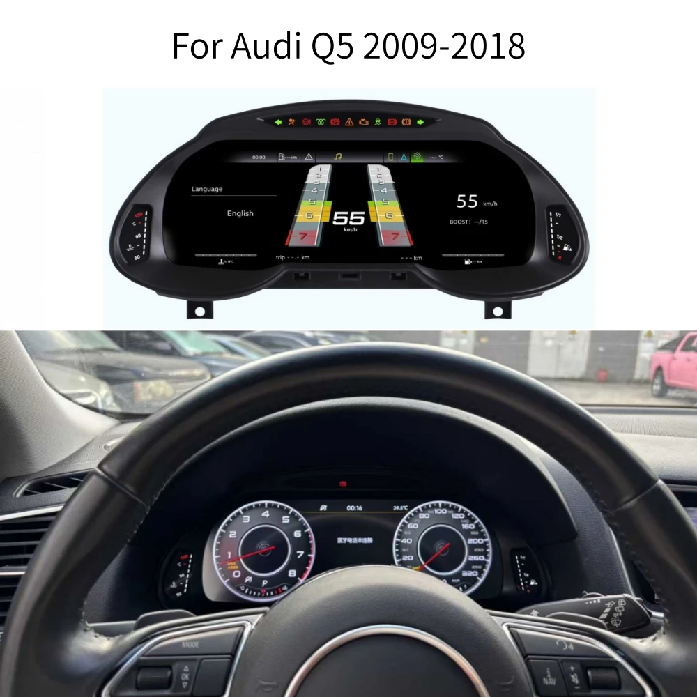 

ЖК-экран Android для Audi Q5 2009-2018, спидометр, автомобильный цифровой кластер, виртуальный кабин, приборная панель, приборная панель