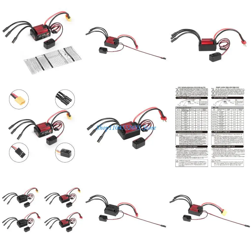 

Y6GD 35A 105A Brushless Waterproof ESC Electronic Speed Controller For 1/8 Remote Car Accessories Replacement