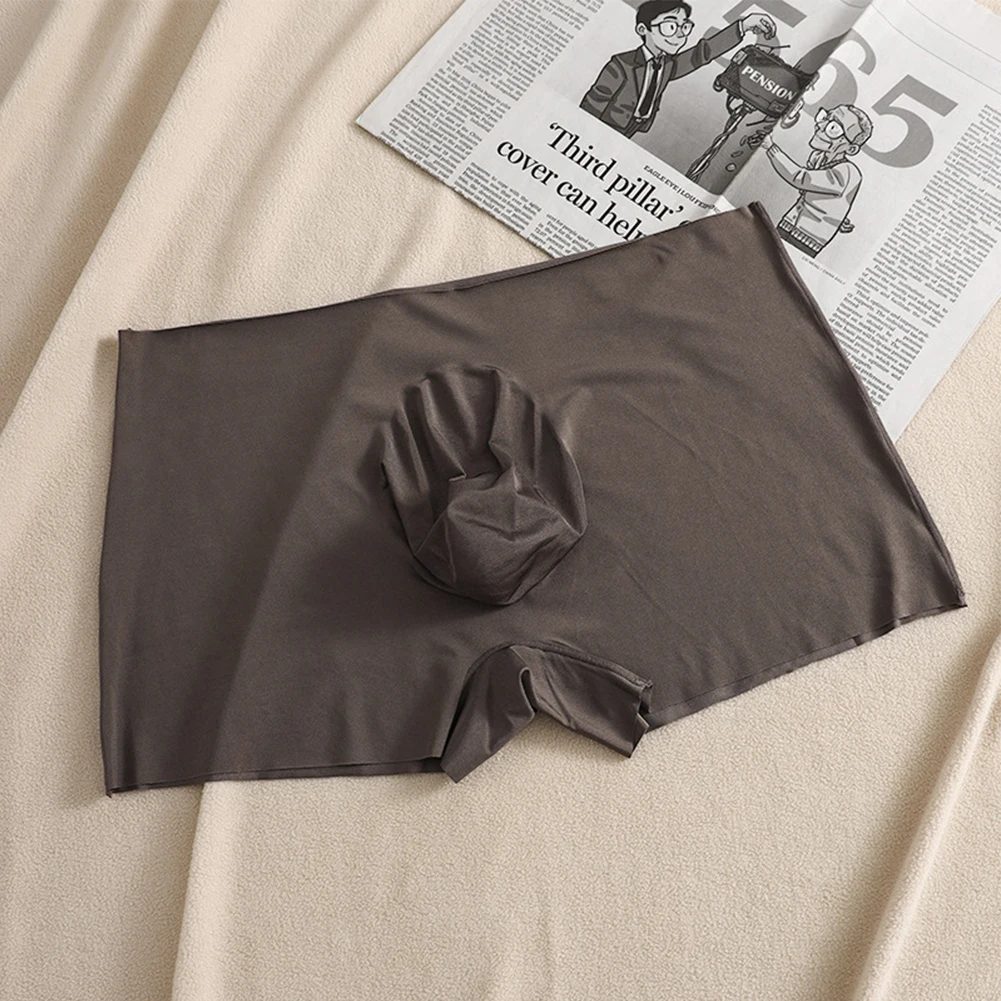 الرجال سلس سوبر رقيقة الحرير الجليد الملاكمين ملخصات بوق الحقيبة تنفس boxershort الملابس الداخلية السروال للرجل #3