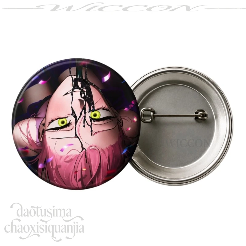 58mm Metal Button Pin Brooch Alien Stage Mizi Mirror Themed Collectible Badge For Cosplay Gathering Birthday Halloween Gift