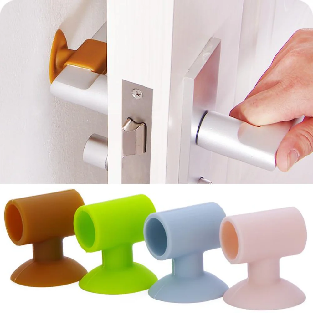 New Silicone Door Handle Bumper 1Pcs Suction Cup Door Stopper Mute Wall Protector Anti-Damage Home Furniture Fittings