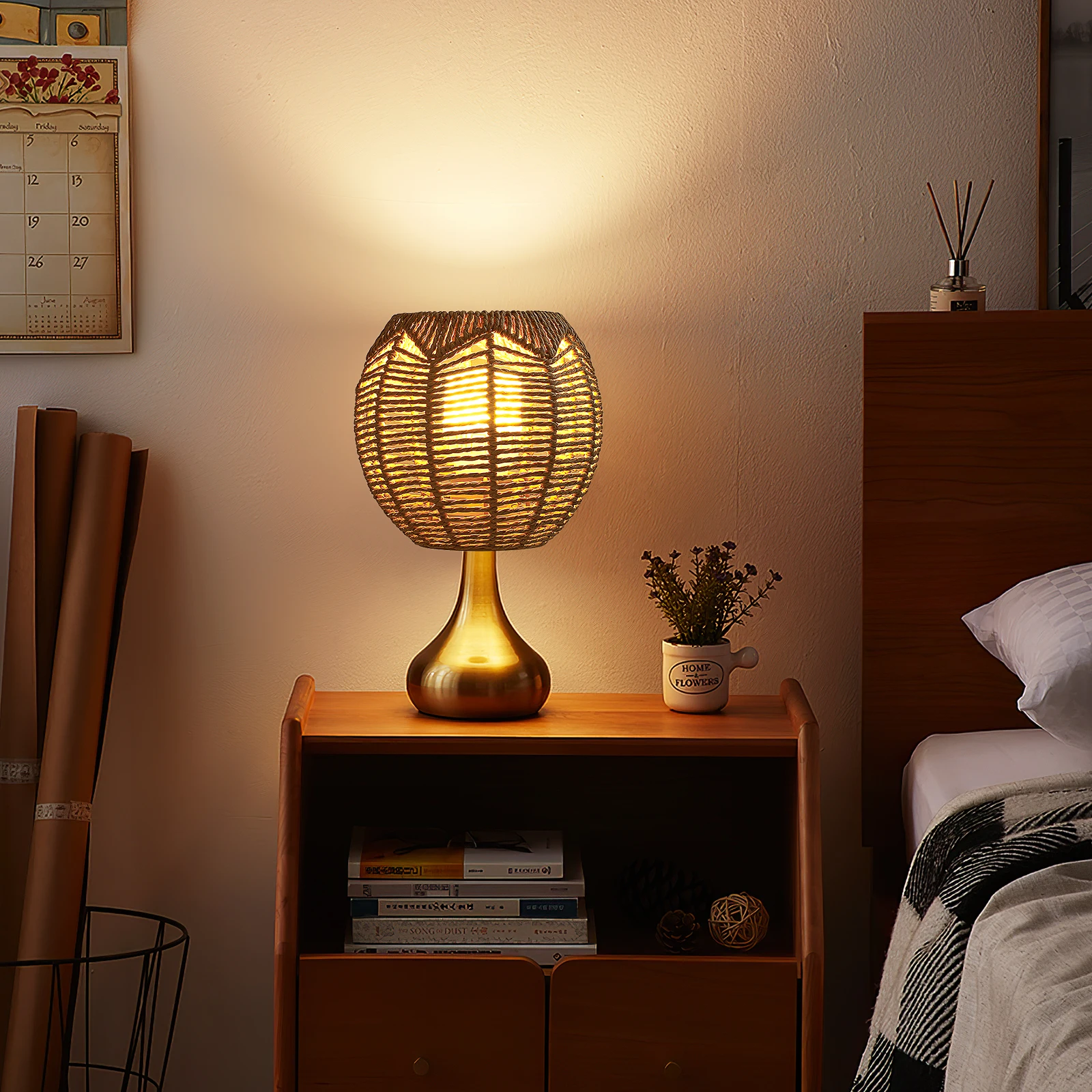 

Modern Style Rattan Woven Lampshade Chandelier Cover for Bedroom Ceiling Light Fixture Home Decor Lighting Shade Warm Elegant