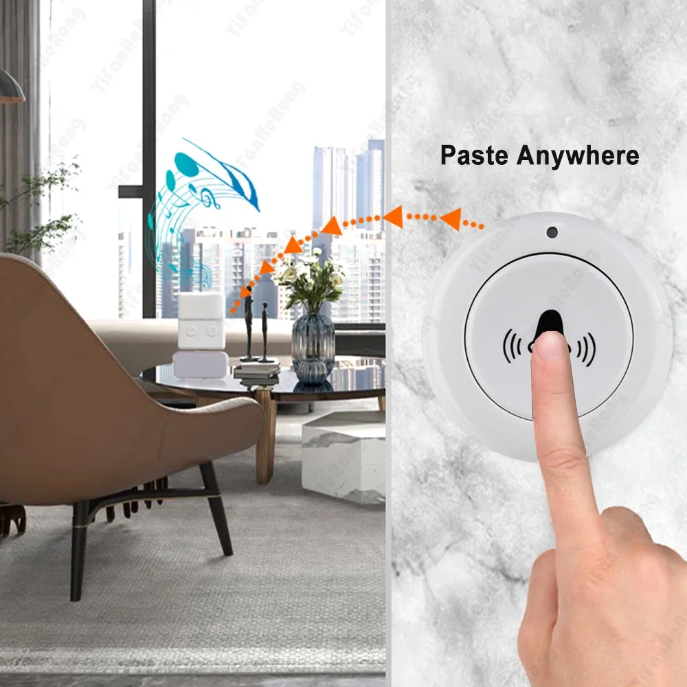 30 أغاني لحن حلقة الباب الذكية المنزل اللاسلكية الذكية USB جرس الباب استقبال التحكم عن بعد للمنزل فندق حلقة الباب اللاسلكية