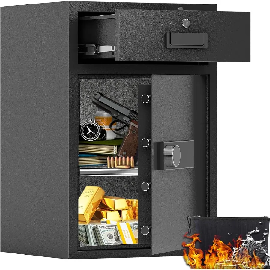 

5.1 Cu Ft Security Safe with Fireproof and Waterproof Bag Drawer Safes Large Safe for Home Digital Safe Box with Removable Shel