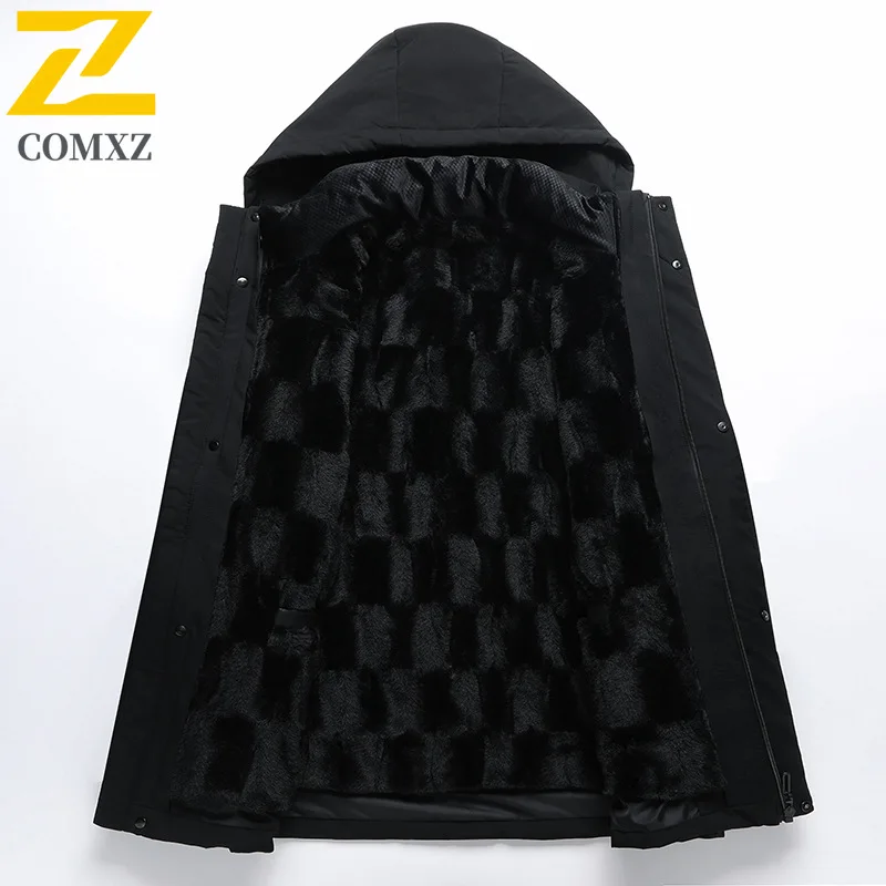 معطف COMXZ كلاسيكي للرجال مبطن موضة الربط في الهواء الطلق معطف خفيف الوزن كاجوال نمط الشارع ملابس الخريف مقاومة للرياح